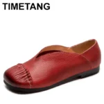 2025 Original Handmade Women's Shoes For Spring New Genuine Leather Shallow Cut Single Shoes Flat Bottomed Casual Shoes