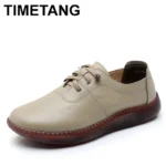 2025 Lace-up Soft Cowhide Sneakers Flat Shoes New Comfort Soft Sole Casual Sneakers Women Leather Shoes Tide