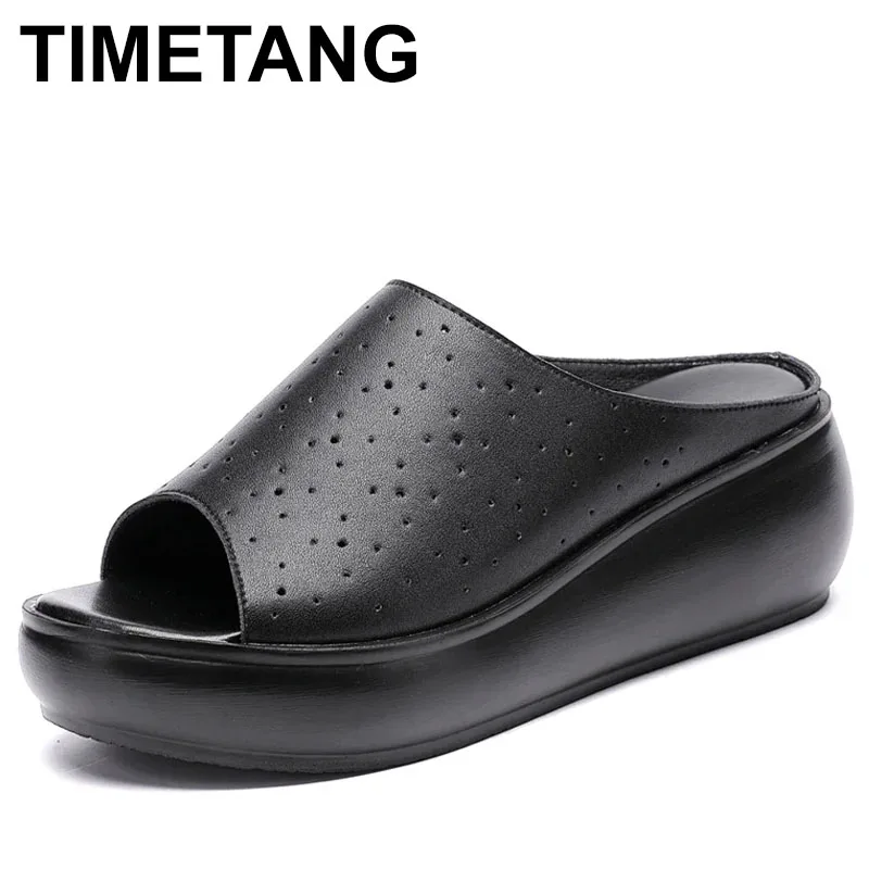 kf-Sbbbcebe95c814d32883735c1114b9bc0S 2025 Genuine leather wedge platform slippers women high heel sandals slides women summer casual shoes size 35-40 - Image 1