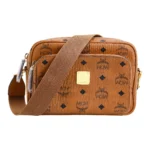 MCM Klassik Leather Camera Bag, Shoulder Bag, Crossbody Bag Small Unisex Cognac MMRASKC06CO001