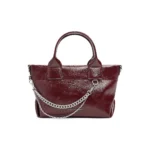 CHARLES&KEITH PU Shoulder Bag Small Women's Noir Black/Pewter Tin Gray/Burgundy Wine Red CK2-30782473